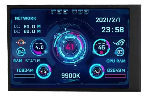 Tela Ips Monitoramento 3.5 Polegadas Secundaria USB Monitor Turzx Telinha auxiliar Aida 64 Mini Tela PC