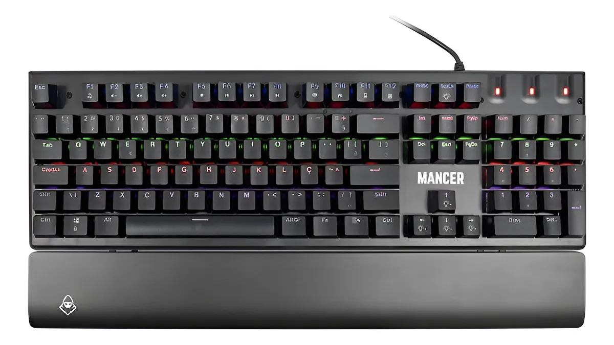 Teclado Mecanico Mancer Tharix Rainbow  Switch Vermelho