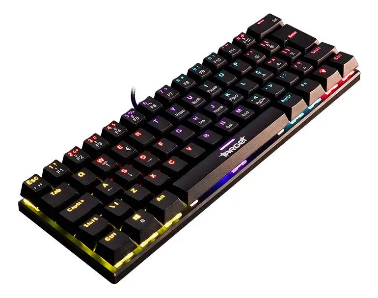 Teclado Mecânico TGT Target Sherman V3 TKL Rainbow ABNT2 — Switch Marrom (Preto)