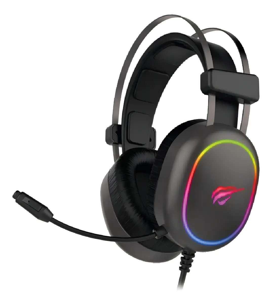 Headset Gamer Havit Com RGB e Microfone Flexível