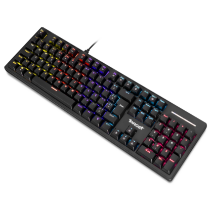 Teclado Mecanico TGT Sherman V3, Rainbow, ABNT2, Switch Huano Azul, Preto, TGT-SHR-RBW03